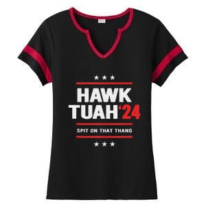 Hawk Tuah 24 Spit On That Thang Ladies Halftime Notch Neck Tee