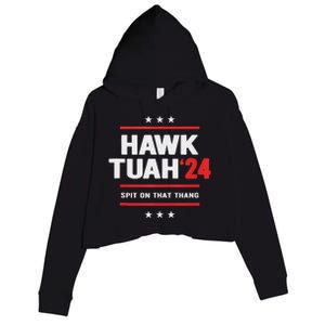 Hawk Tuah 24 Spit On That Thang Crop Fleece Hoodie