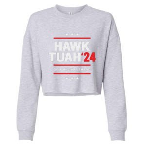 Hawk Tuah 24 Spit On That Thang Cropped Pullover Crew