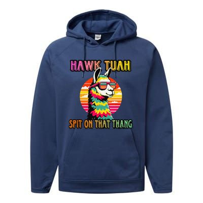 Hawk Tuah 24 Spit On That Thang Hawk Tuah 2024 Hawk Tush Performance Fleece Hoodie