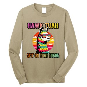 Hawk Tuah 24 Spit On That Thang Hawk Tuah 2024 Hawk Tush Long Sleeve Shirt