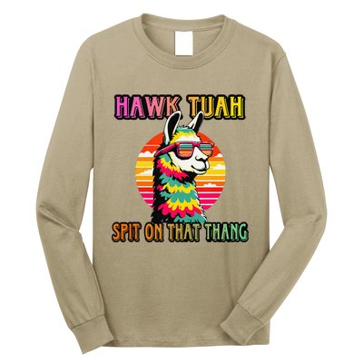 Hawk Tuah 24 Spit On That Thang Hawk Tuah 2024 Hawk Tush Long Sleeve Shirt