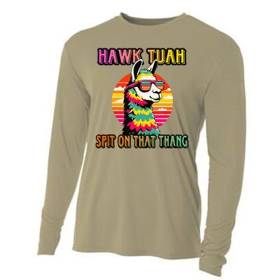 Hawk Tuah 24 Spit On That Thang Hawk Tuah 2024 Hawk Tush Cooling Performance Long Sleeve Crew