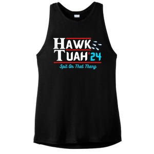 Hawk Tuah 24 Spit On That Ladies PosiCharge Tri-Blend Wicking Tank