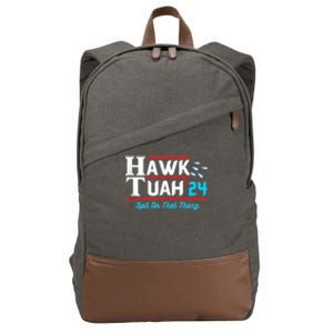 Hawk Tuah 24 Spit On That Cotton Canvas Backpack