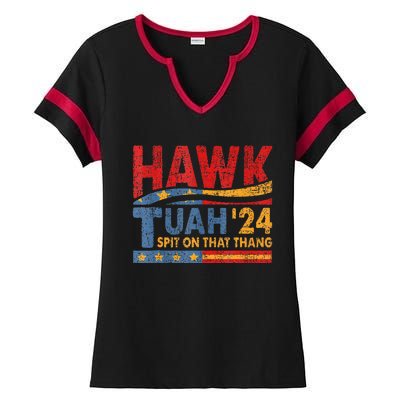 Hawk Tuah 24 Spit On That Thang Ladies Halftime Notch Neck Tee