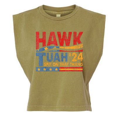 Hawk Tuah 24 Spit On That Thang Garment-Dyed Women's Muscle Tee