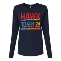 Hawk Tuah 24 Spit On That Thang Womens Cotton Relaxed Long Sleeve T-Shirt