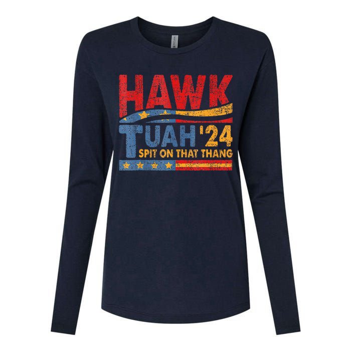 Hawk Tuah 24 Spit On That Thang Womens Cotton Relaxed Long Sleeve T-Shirt