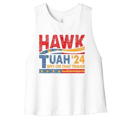 Hawk Tuah 24 Spit On That Thang Women's Racerback Cropped Tank