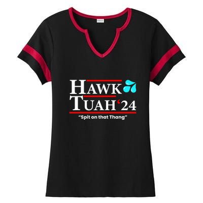 Hawk Tuah 24 Spit On That Thang Gift Ladies Halftime Notch Neck Tee