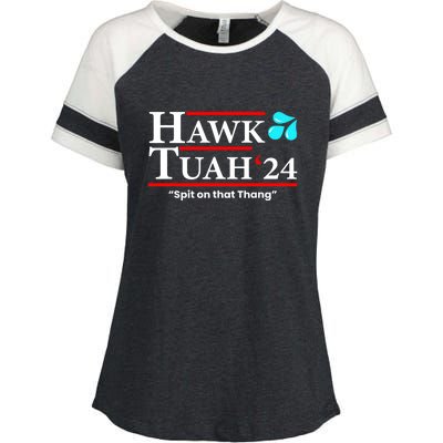 Hawk Tuah 24 Spit On That Thang Gift Enza Ladies Jersey Colorblock Tee