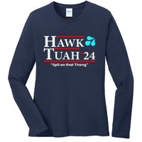 Hawk Tuah 24 Spit On That Thang Gift Ladies Long Sleeve Shirt