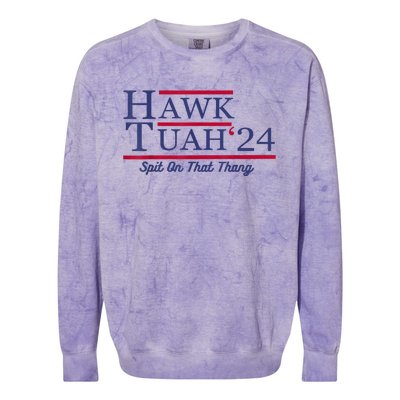 Hawk Tuah 24 Spit On That Thang Gift Colorblast Crewneck Sweatshirt