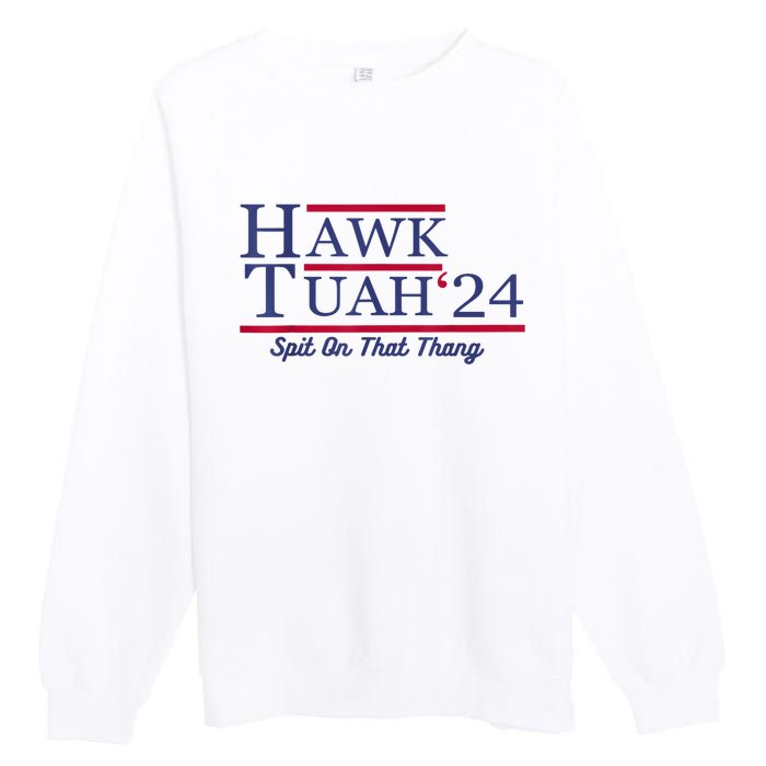 Hawk Tuah 24 Spit On That Thang Gift Premium Crewneck Sweatshirt