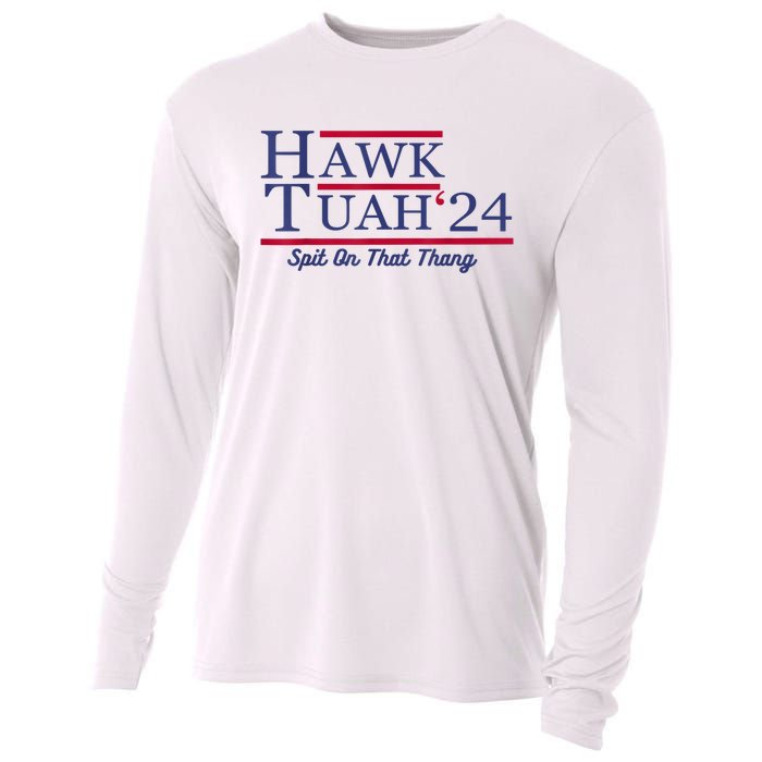 Hawk Tuah 24 Spit On That Thang Gift Cooling Performance Long Sleeve Crew