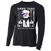 Hawk Tuah 24 Spit On That Thang Hawk Tush For President 2024 Election Parody Cooling Performance Long Sleeve Crew