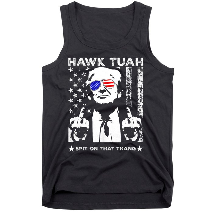 Hawk Tuah 24 Spit On That Thang Hawk Tush For President 2024 Election Parody Tank Top