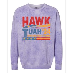 Hawk Tuah 24 Spit On That Thang Colorblast Crewneck Sweatshirt