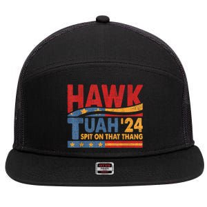 Hawk Tuah 24 Spit On That Thang 7 Panel Mesh Trucker Snapback Hat