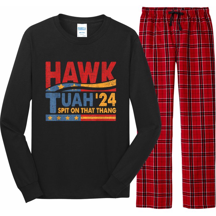 Hawk Tuah 24 Spit On That Thang Long Sleeve Pajama Set