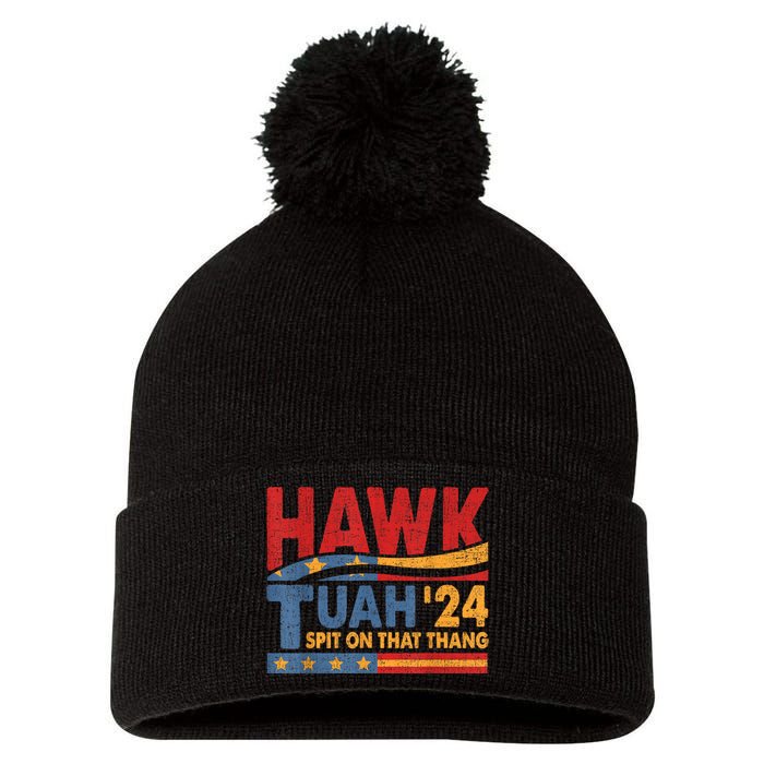 Hawk Tuah 24 Spit On That Thang Pom Pom 12in Knit Beanie