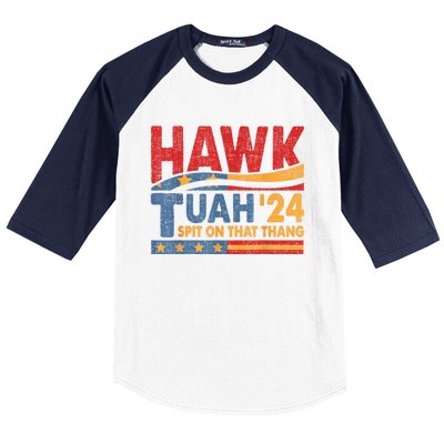 Hawk Tuah 24 Spit On That Thang Baseball Sleeve Shirt