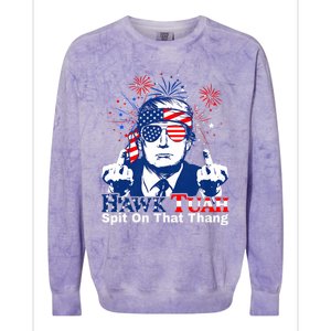 Hawk Tuah 24 Spit On That Thang Hawk Tush For President 2024 Election Parody Colorblast Crewneck Sweatshirt