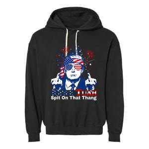 Hawk Tuah 24 Spit On That Thang Hawk Tush For President 2024 Election Parody Garment-Dyed Fleece Hoodie