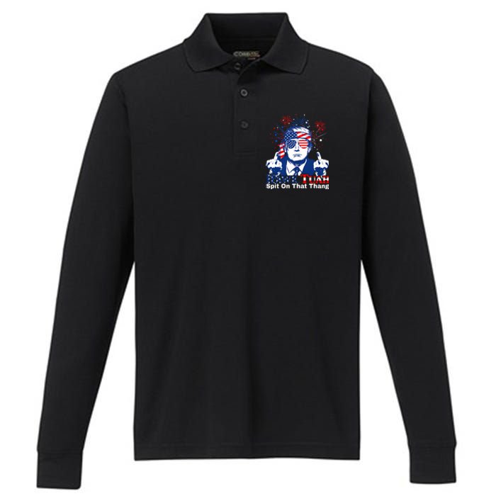 Hawk Tuah 24 Spit On That Thang Hawk Tush For President 2024 Election Parody Performance Long Sleeve Polo