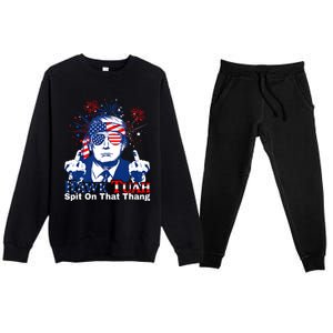 Hawk Tuah 24 Spit On That Thang Hawk Tush For President 2024 Election Parody Premium Crewneck Sweatsuit Set