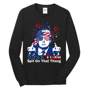 Hawk Tuah 24 Spit On That Thang Hawk Tush For President 2024 Election Parody Tall Long Sleeve T-Shirt