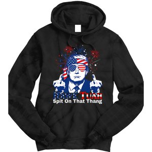 Hawk Tuah 24 Spit On That Thang Hawk Tush For President 2024 Election Parody Tie Dye Hoodie