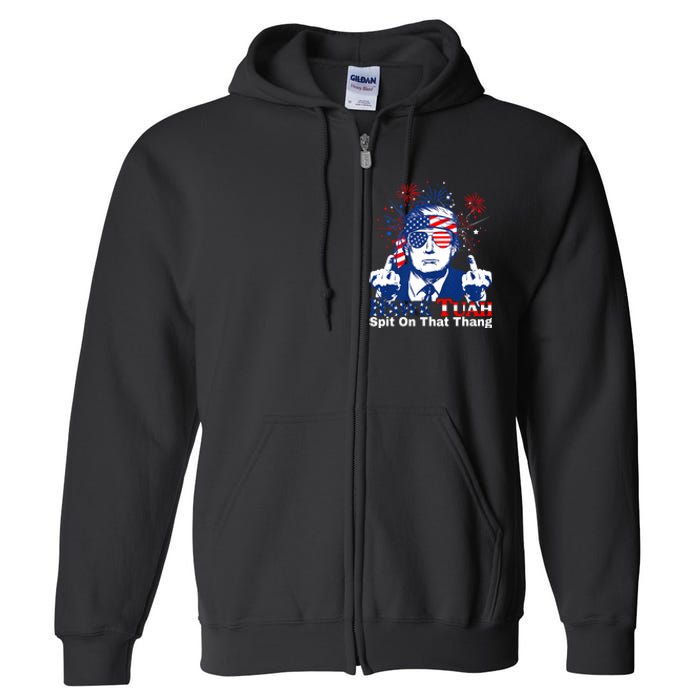 Hawk Tuah 24 Spit On That Thang Hawk Tush For President 2024 Election Parody Full Zip Hoodie