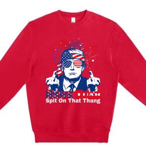 Hawk Tuah 24 Spit On That Thang Hawk Tush For President 2024 Election Parody Premium Crewneck Sweatshirt