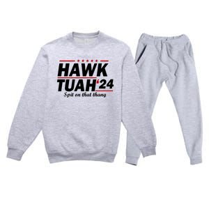 Hawk Tuah 24 Spit On That Thang Hawk Tush For President 2024 Election Parody Premium Crewneck Sweatsuit Set