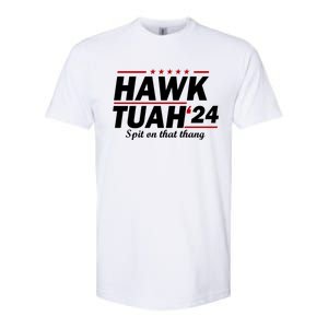 Hawk Tuah 24 Spit On That Thang Hawk Tush For President 2024 Election Parody Softstyle CVC T-Shirt