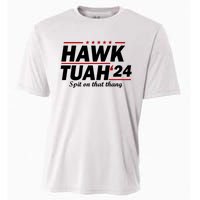 Hawk Tuah 24 Spit On That Thang Hawk Tush For President 2024 Election Parody Cooling Performance Crew T-Shirt