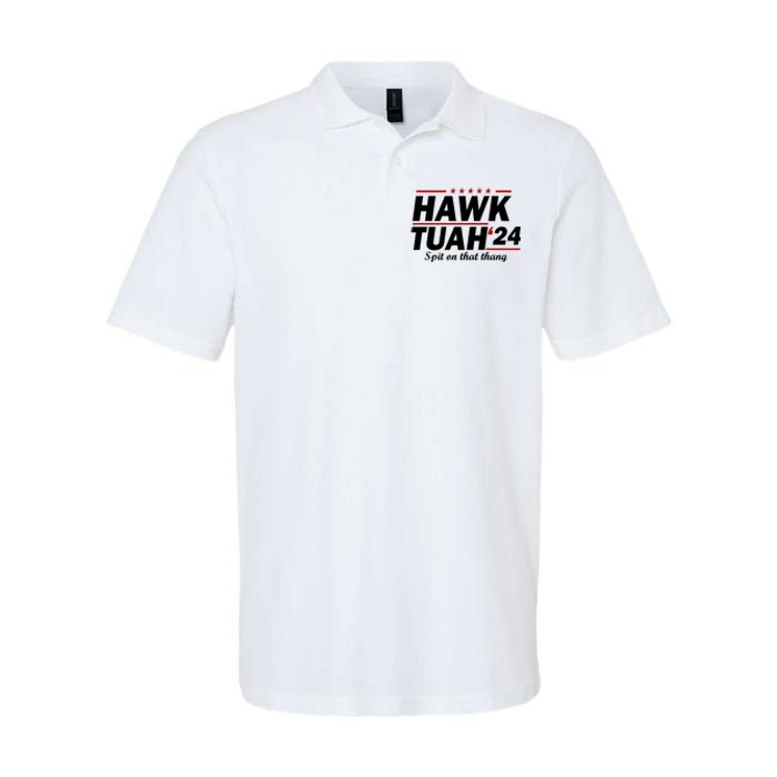 Hawk Tuah 24 Spit On That Thang Hawk Tush For President 2024 Election Parody Softstyle Adult Sport Polo