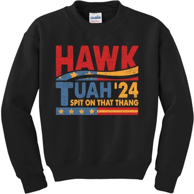 Hawk Tuah 24 Spit On That Thang Funny Saying Kids Sweatshirt