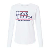 Hawk Tuah 24 Spit On That Thang Womens Cotton Relaxed Long Sleeve T-Shirt