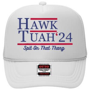 Hawk Tuah 24 Spit On That Thang High Crown Mesh Back Trucker Hat