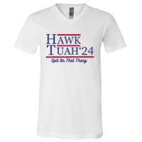 Hawk Tuah 24 Spit On That Thang V-Neck T-Shirt