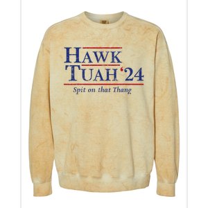 Hawk Tuah 24 Spit On That Thang Colorblast Crewneck Sweatshirt