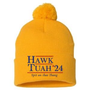 Hawk Tuah 24 Spit On That Thang Pom Pom 12in Knit Beanie