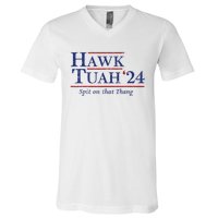 Hawk Tuah 24 Spit On That Thang V-Neck T-Shirt