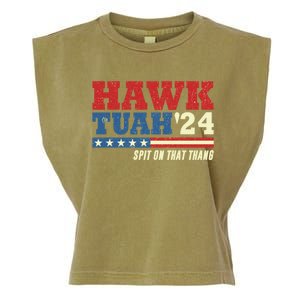 Hawk Tuah 24 Spit On That Thang Funny Saying Garment-Dyed Women's Muscle Tee