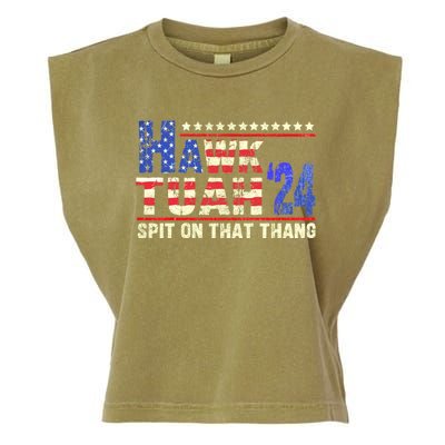 Hawk Tuah 24 Spit On That Thang Funny Saying Garment-Dyed Women's Muscle Tee