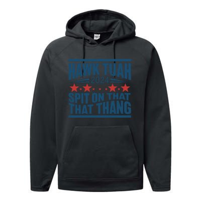 Hawk Tuah 2024 Meme Performance Fleece Hoodie