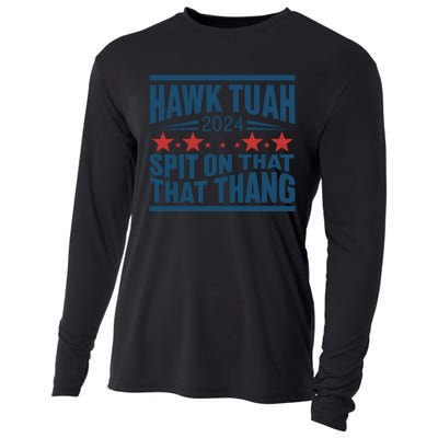 Hawk Tuah 2024 Meme Cooling Performance Long Sleeve Crew